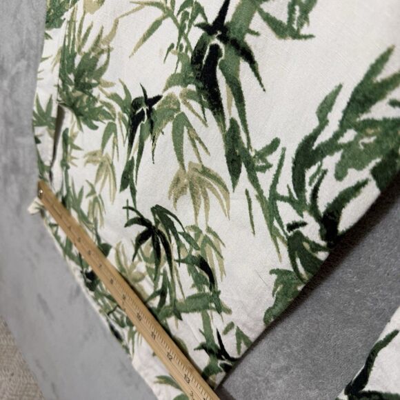 J Jill Linen Pants XL Green Floral Wide Leg Beachy Pockets Split Hem Side Zip - Picture 7 of 10